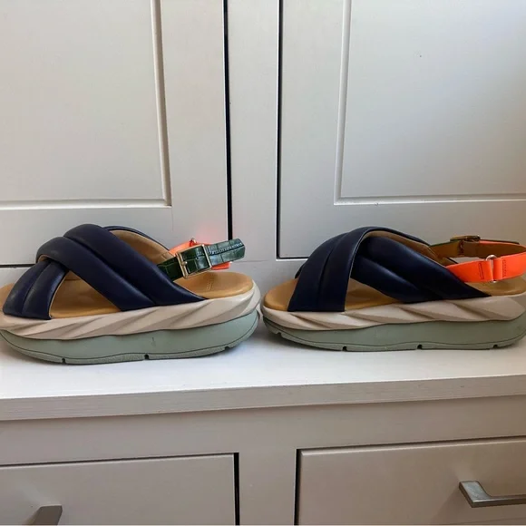 Women's Navy and Orange 4ccccees Sandals - Picture 5 of 8